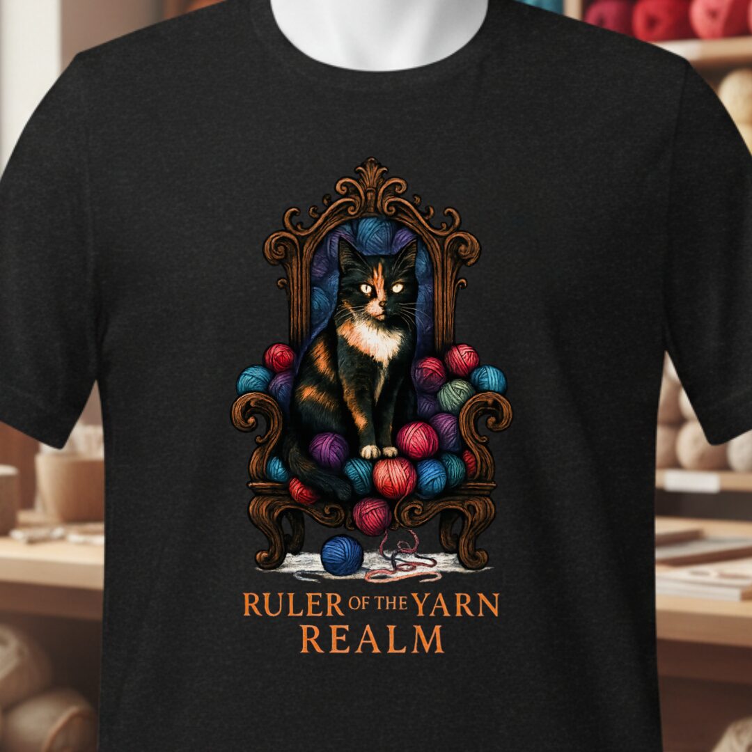 Ruler of the Yarn Realm T-Shirt Black t-shirt
