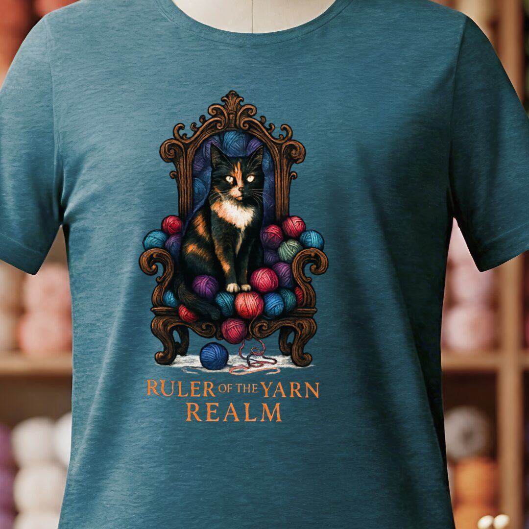 Ruler of the Yarn Realm T-Shirt Teal Blue t-shirt