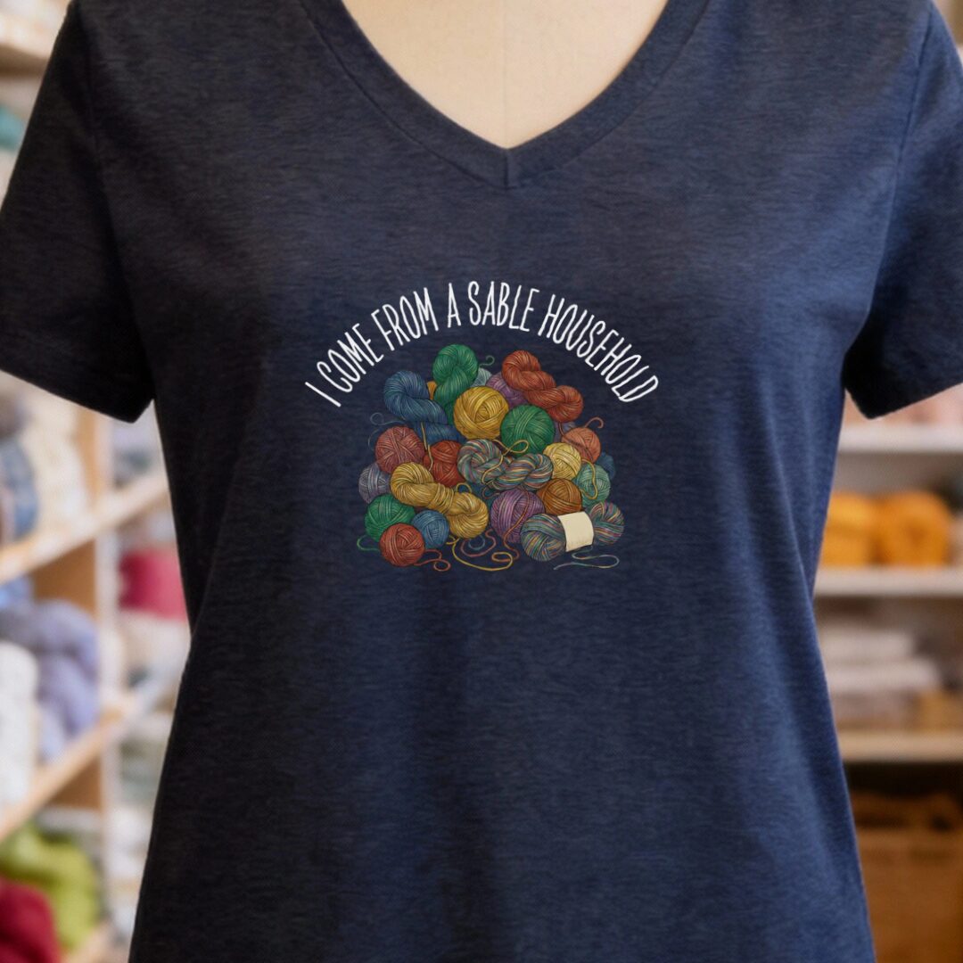 Sable Household V-Neck T-Shirt Navy t-shirt
