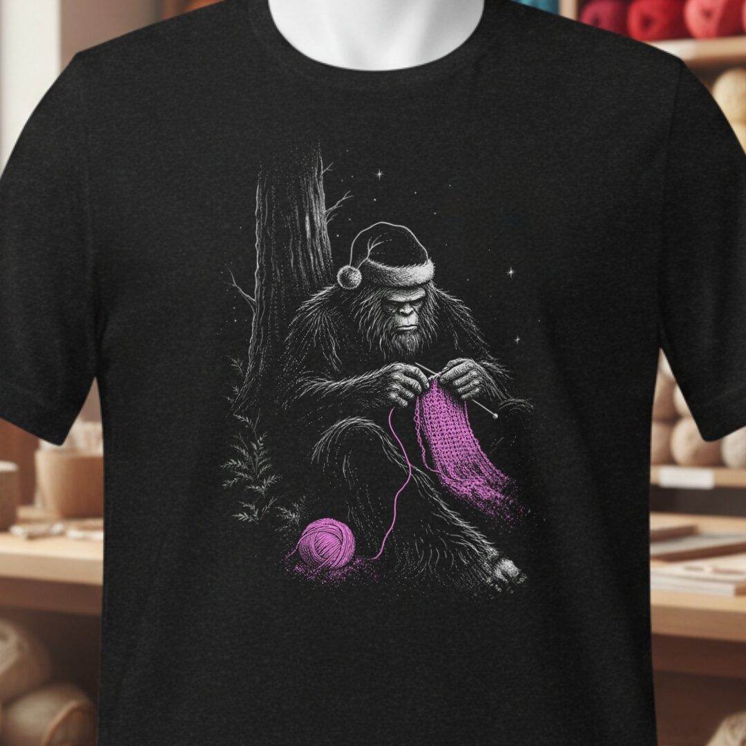 Santa Bigfoot T-Shirt Black t-shirt