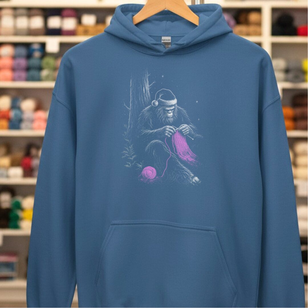 Santa Bigfoot Hoodie Indigo Blue t-shirt