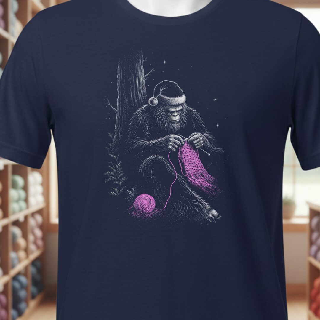 Santa Bigfoot T-Shirt Navy t-shirt