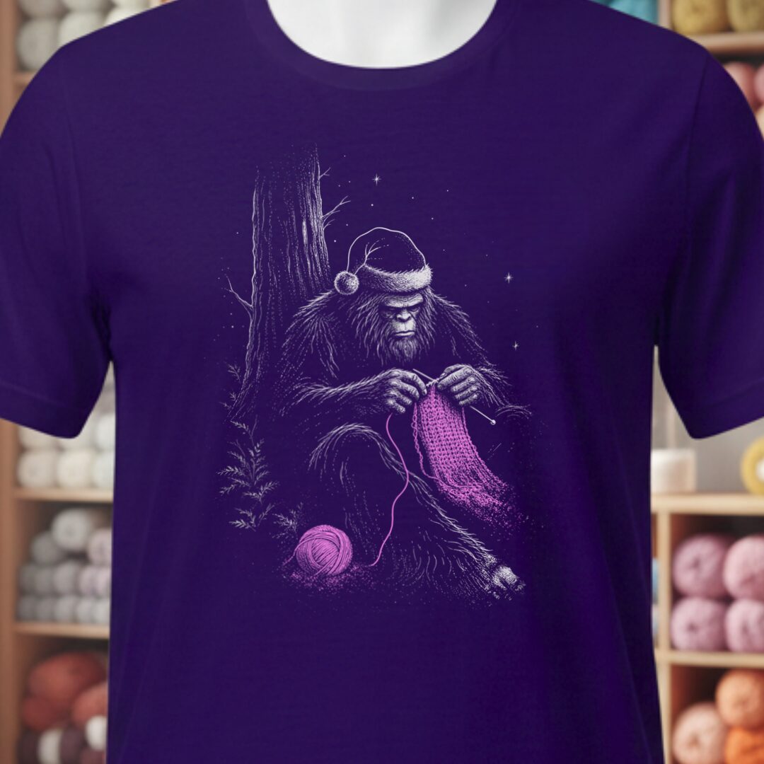 Santa Bigfoot T-Shirt Purple t-shirt