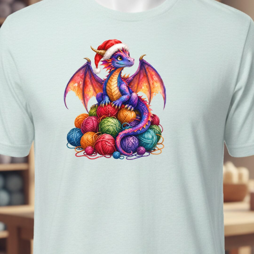 Santa Dragon T-Shirt Ice Blue t-shirt