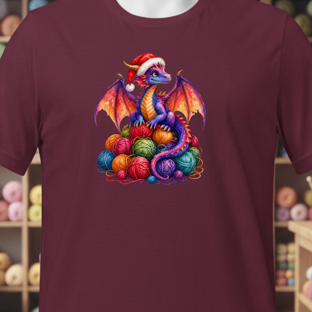 Santa Dragon T-Shirt Maroon t-shirt