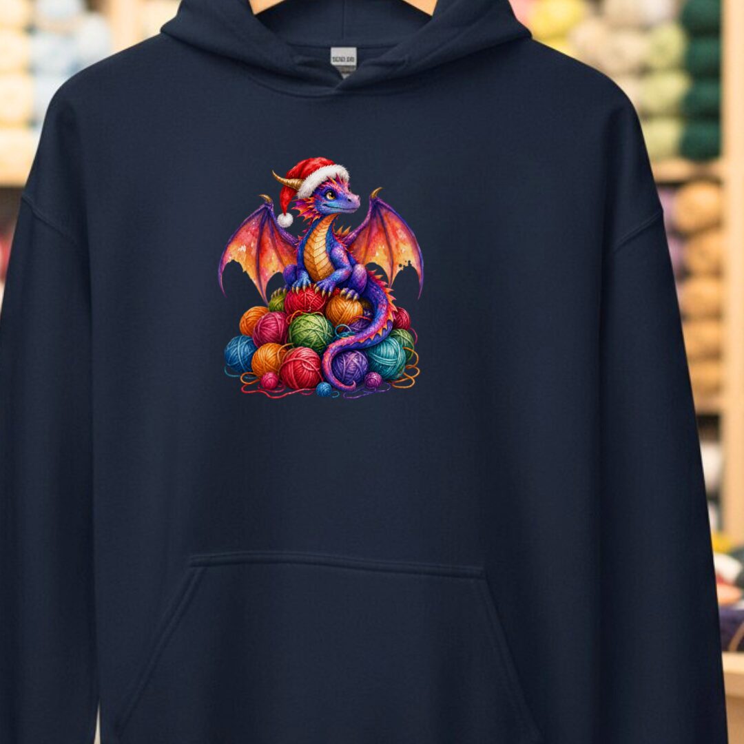 Santa Dragon Hoodie Navy t-shirt