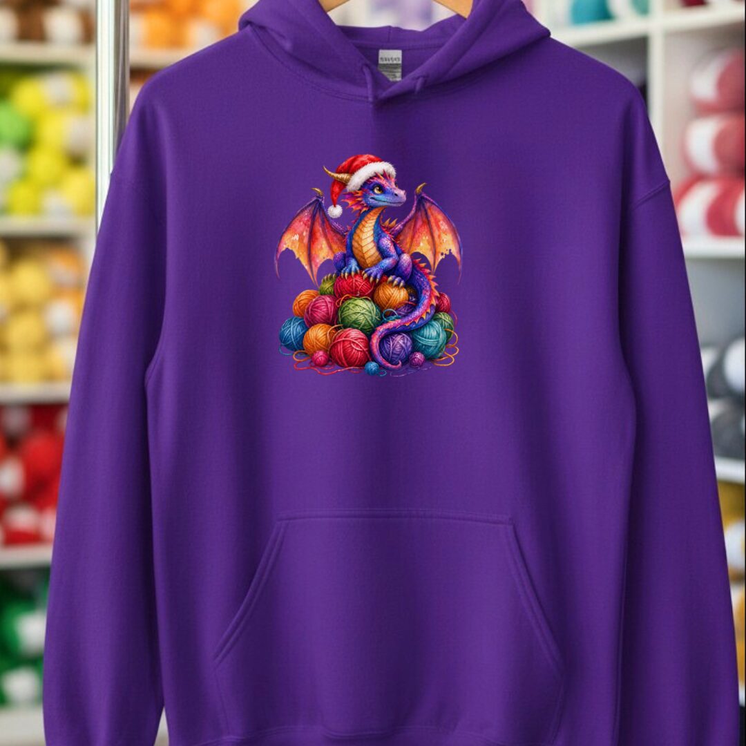 Santa Dragon Hoodie Purple t-shirt