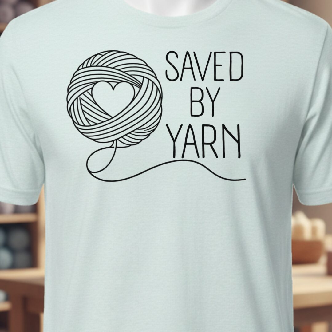 Saved By Yarn Ice Blue T-Shirt.jpg