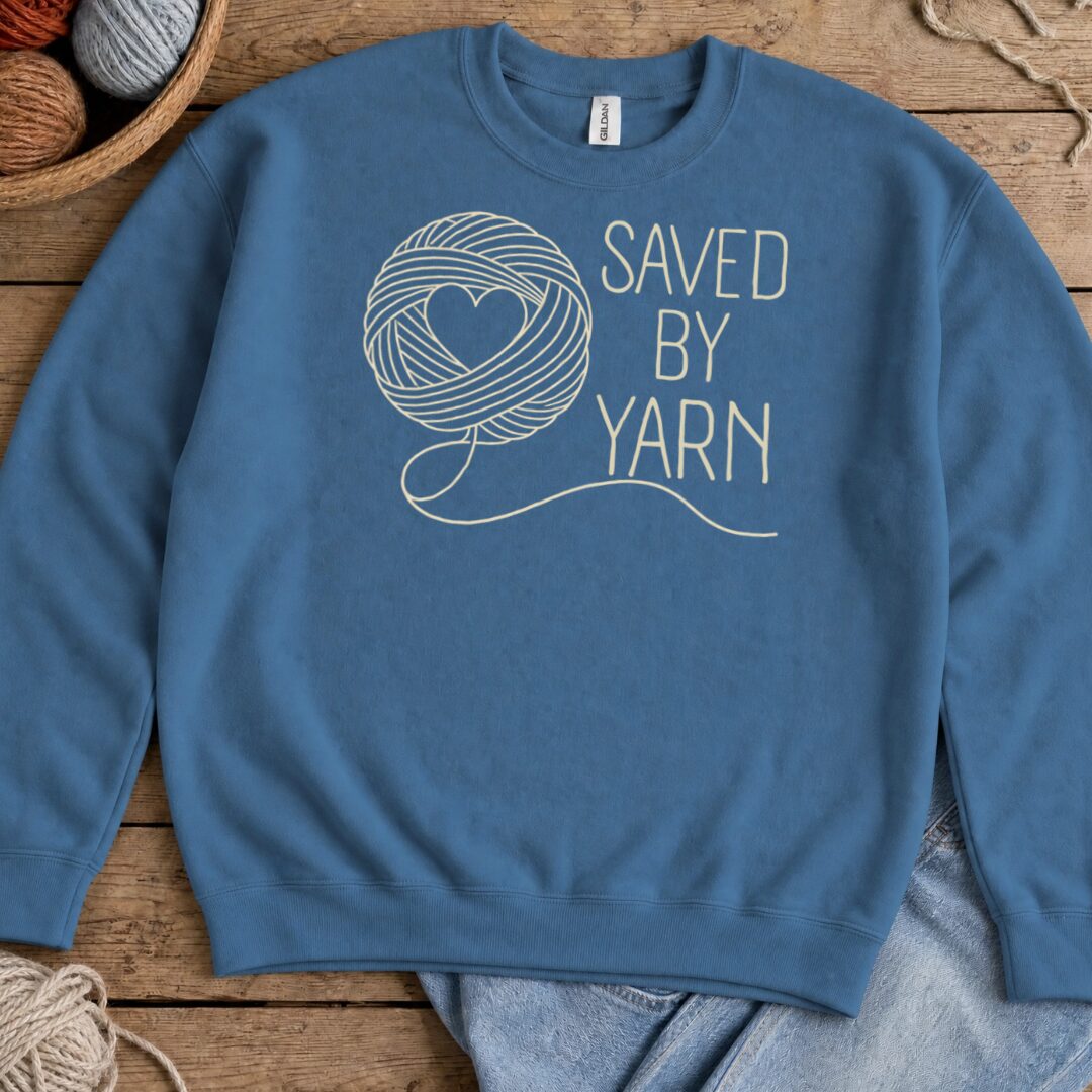 Saved By Yarn Indigo Blue Sweatshirt.jpg