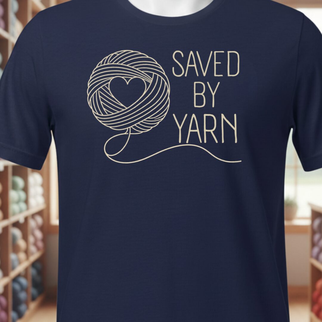 Saved By Yarn Navy T-Shirt.jpg