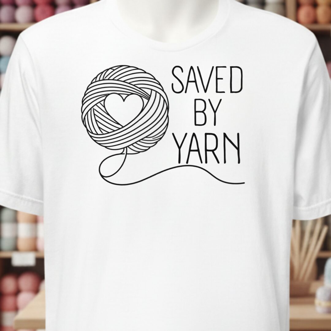 Saved By Yarn White T-Shirt.jpg