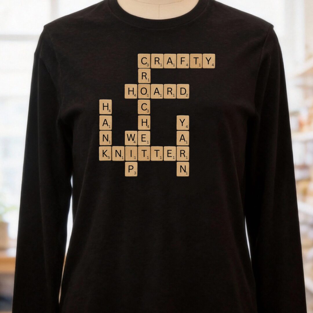 Scrabble Long Sleeve Tee Black t-shirt