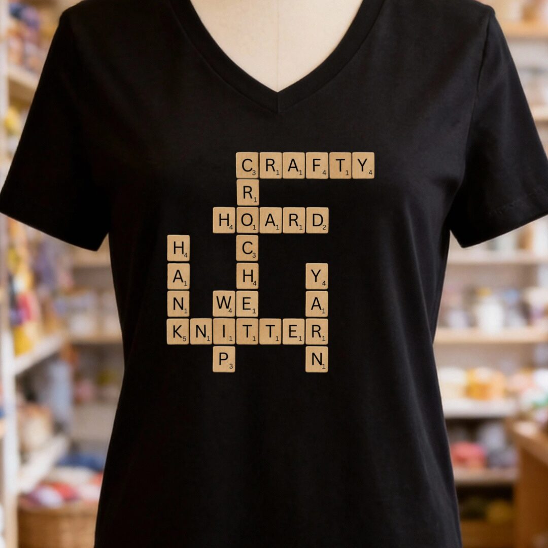 Scrabble V-Neck T-Shirt Black t-shirt