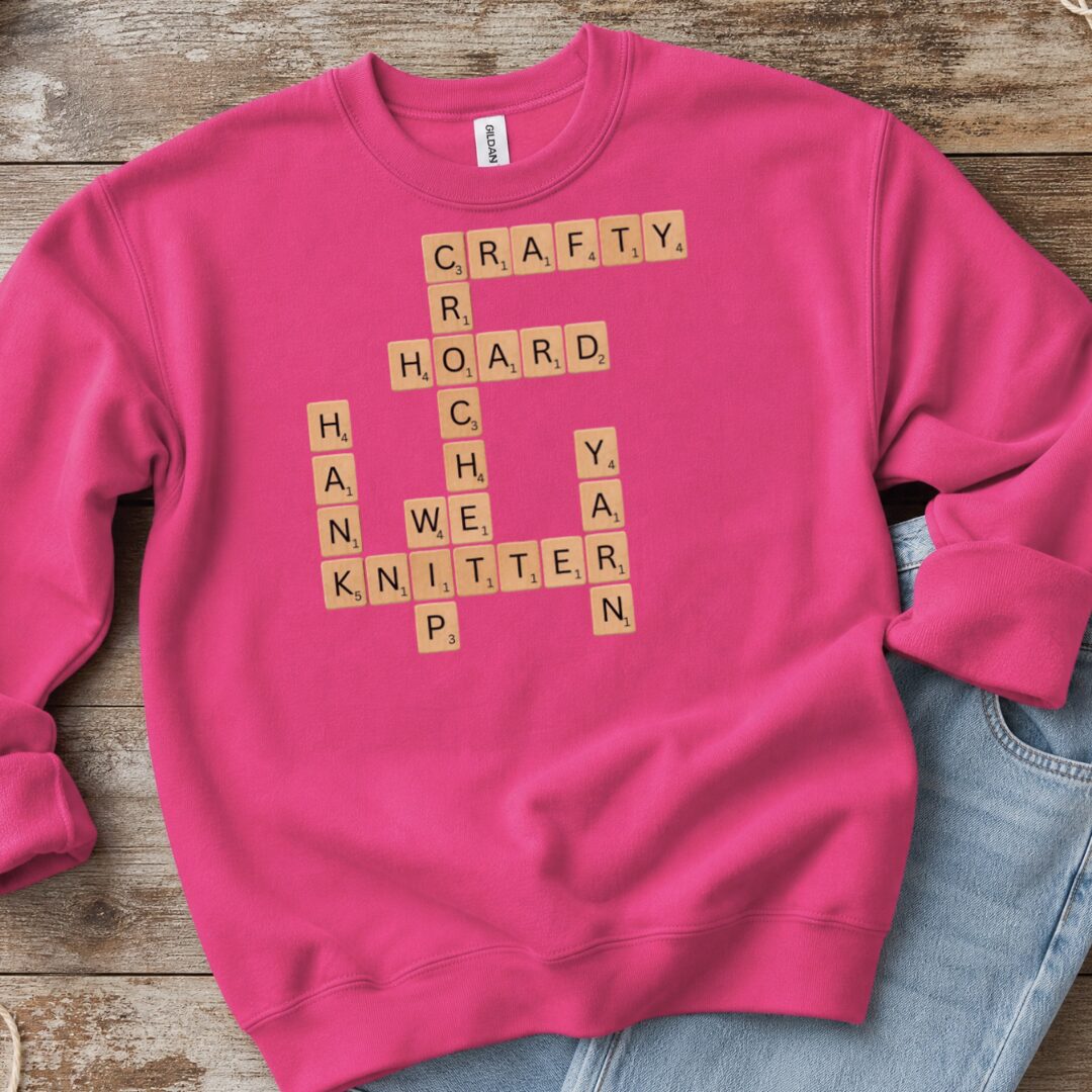 Scrabble Sweatshirt Bright Pink t-shirt
