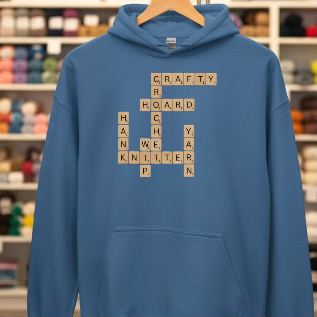 Scrabble Hoodie Indigo Blue t-shirt
