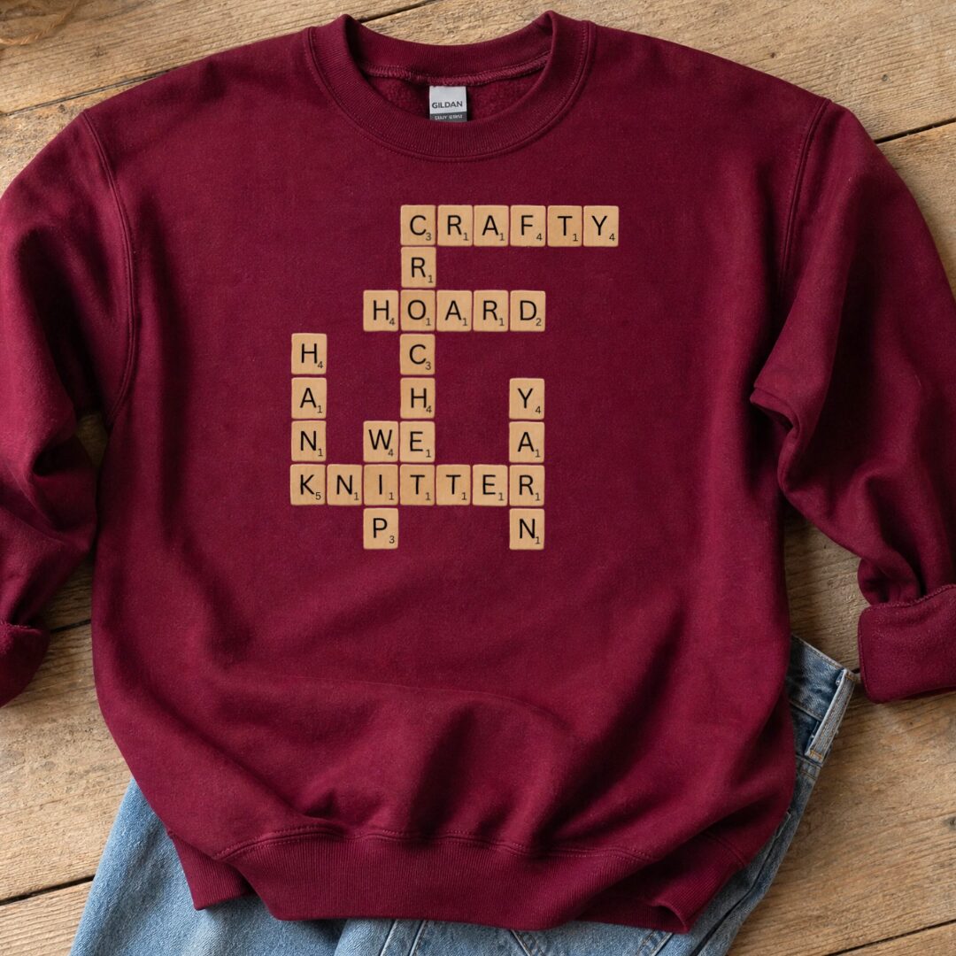Scrabble Sweatshirt Maroon t-shirt