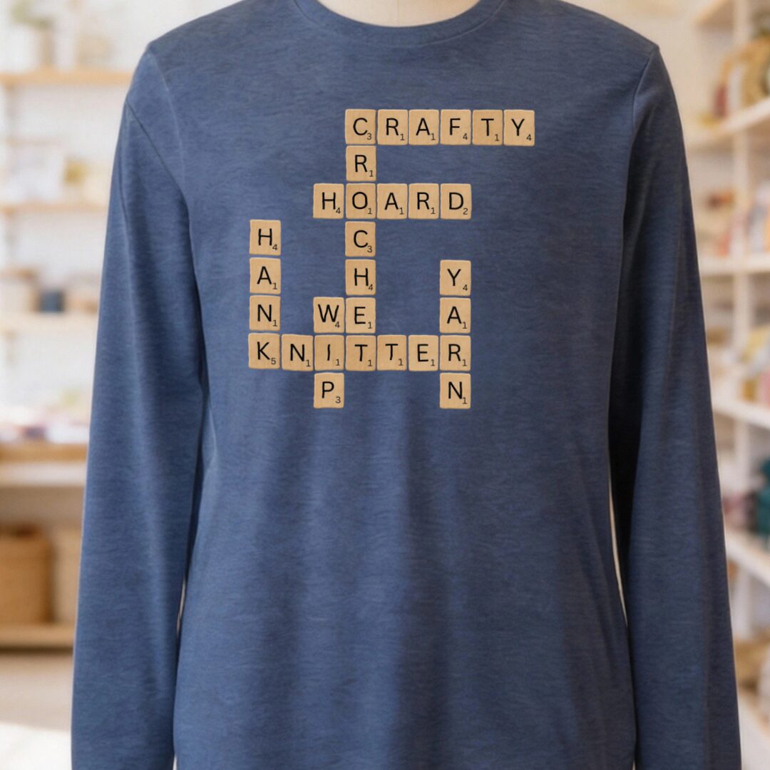 Scrabble Long Sleeve Tee Navy t-shirt