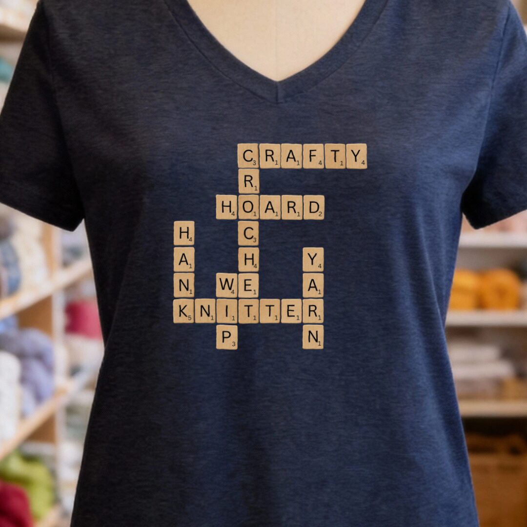 Scrabble V-Neck T-Shirt Navy t-shirt