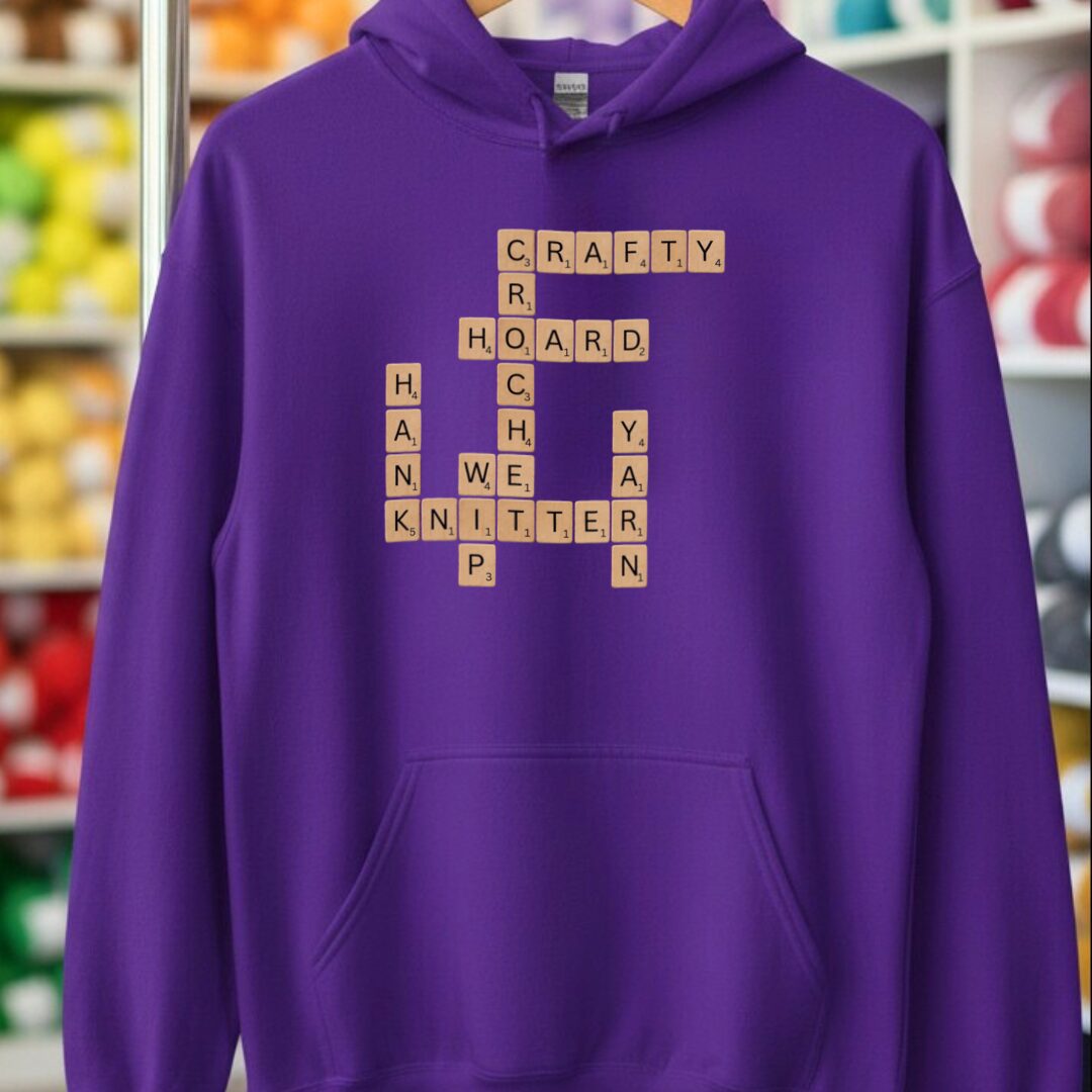 Scrabble Hoodie Purple t-shirt