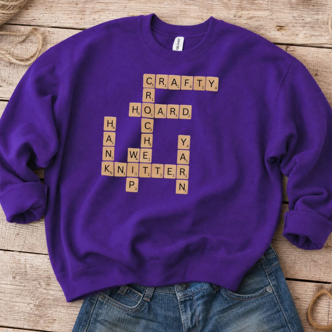 Scrabble Sweatshirt Purple t-shirt
