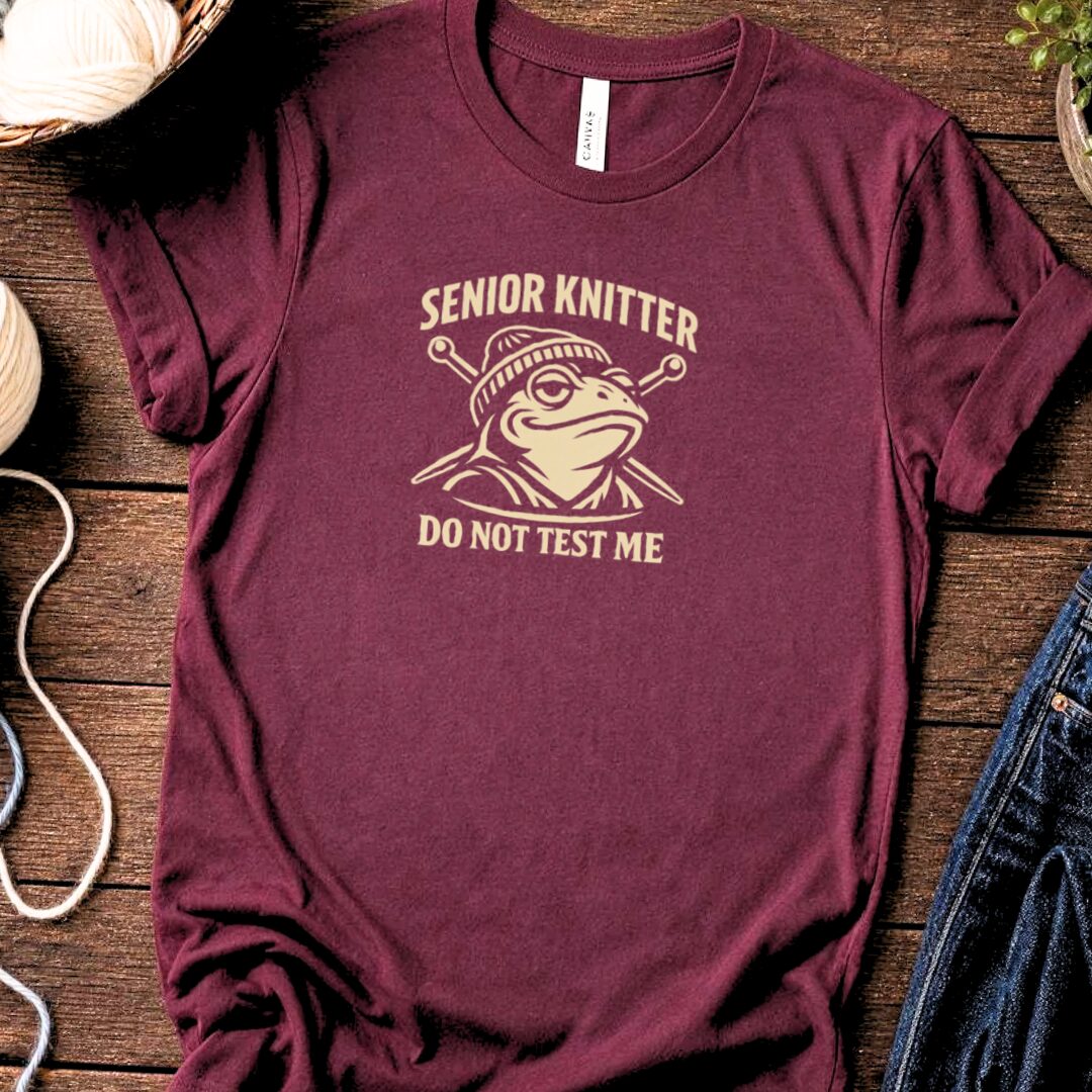 Senior Knitter T-Shirt Maroon t-shirt