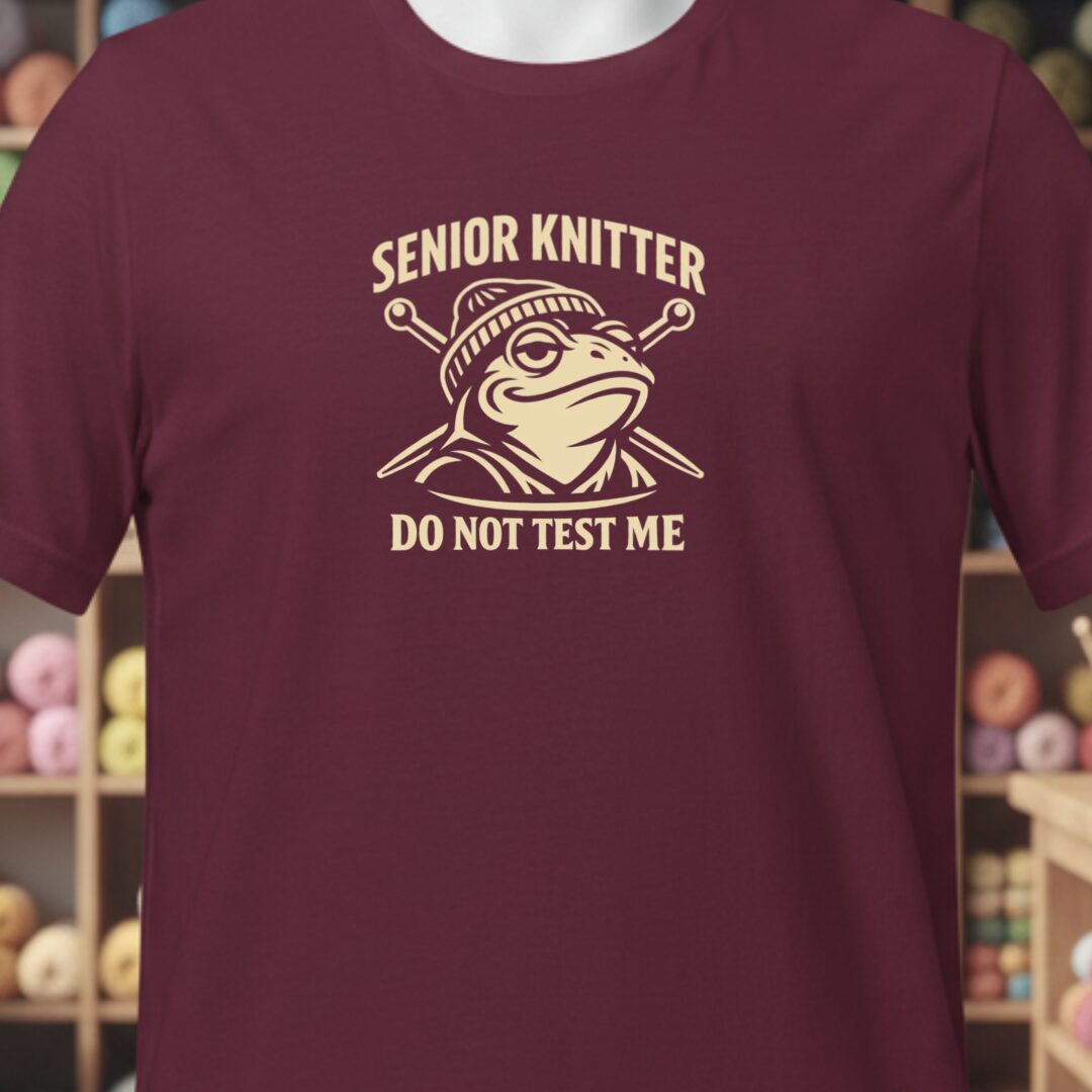 Senior Knitter T-Shirt Maroon t-shirt