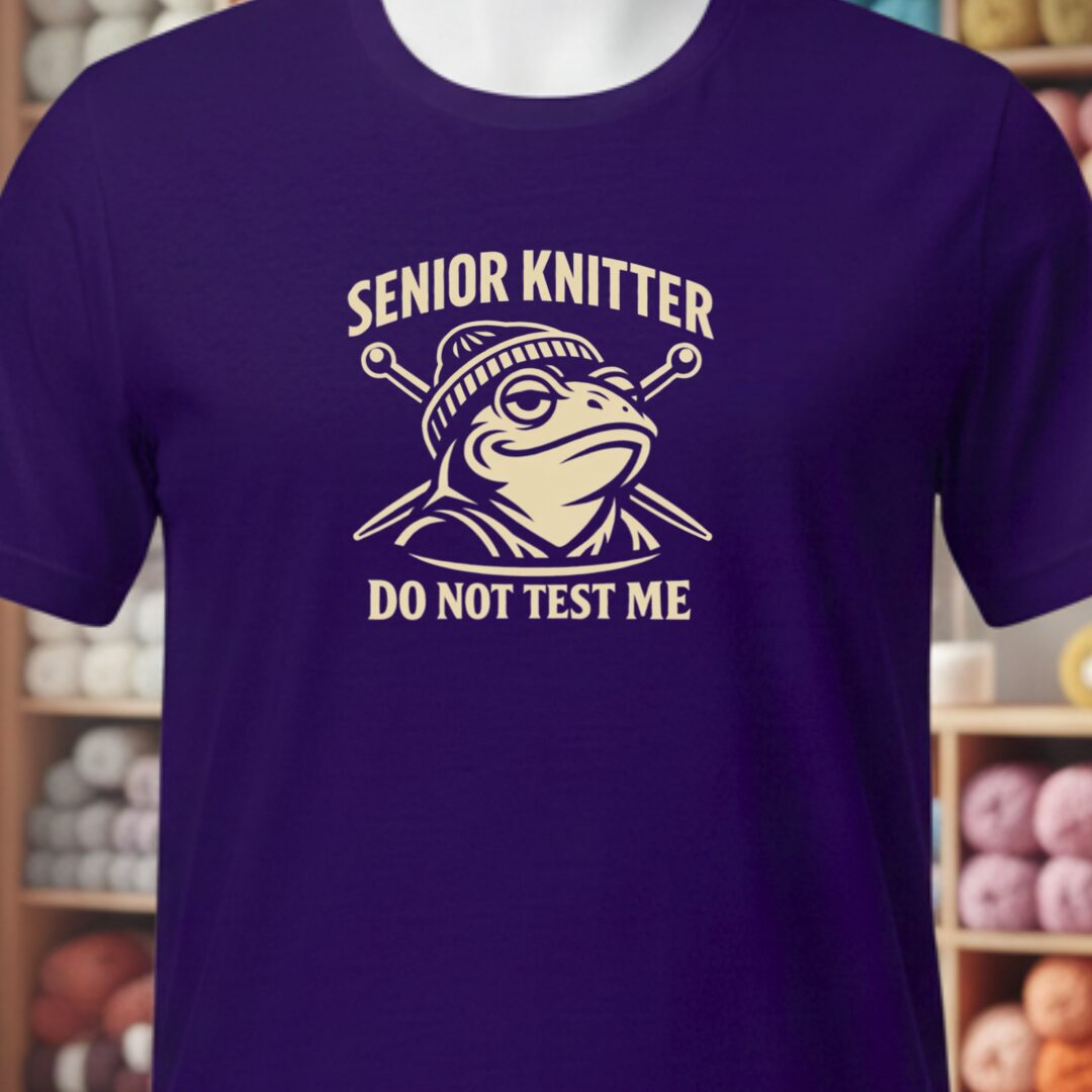 Senior Knitter T-Shirt Purple t-shirt