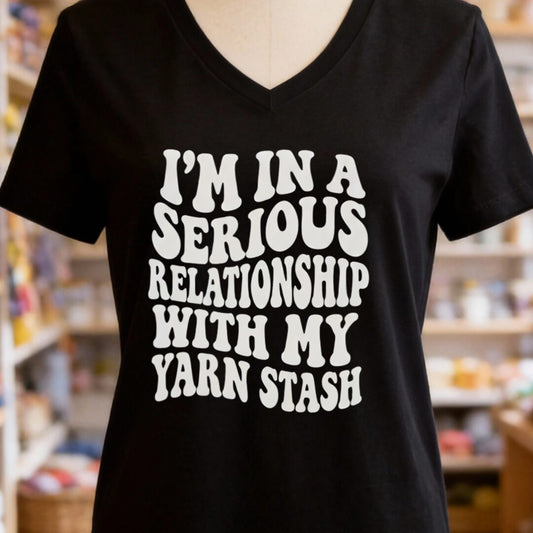 Serious Relationship V-Neck T-Shirt Black t-shirt