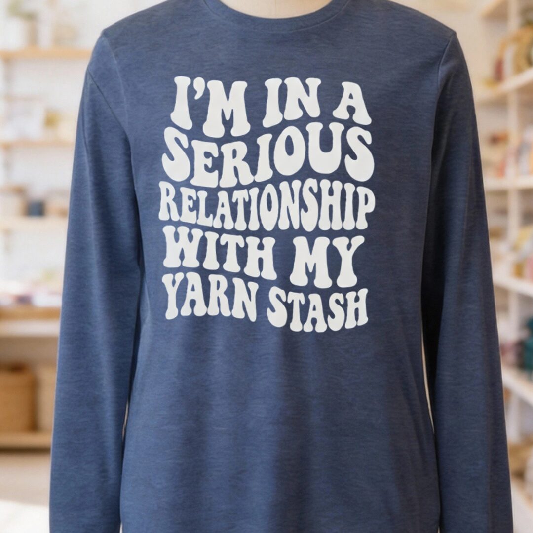 Serious Relationship Long Sleeve Tee Heather Navy t-shirt