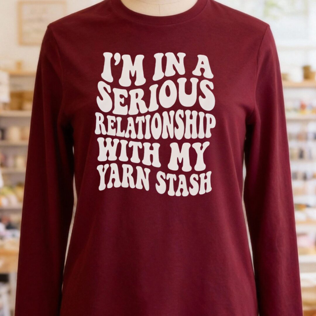 Serious Relationship Long Sleeve Tee Maroon t-shirt