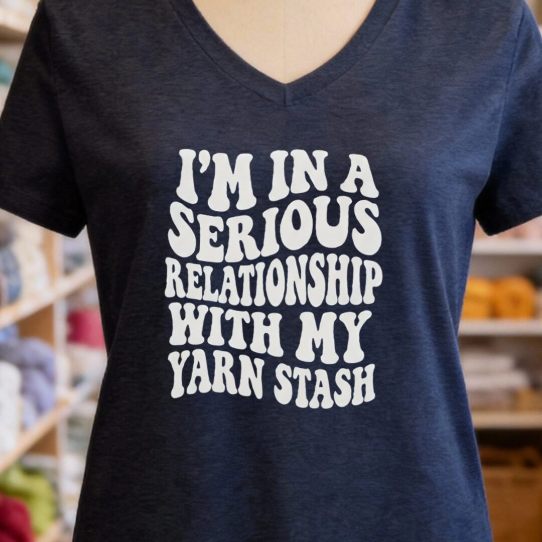 Serious Relationship V-Neck T-Shirt Navy t-shirt