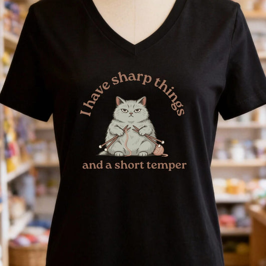 Sharp Things V-Neck T-Shirt Black t-shirt