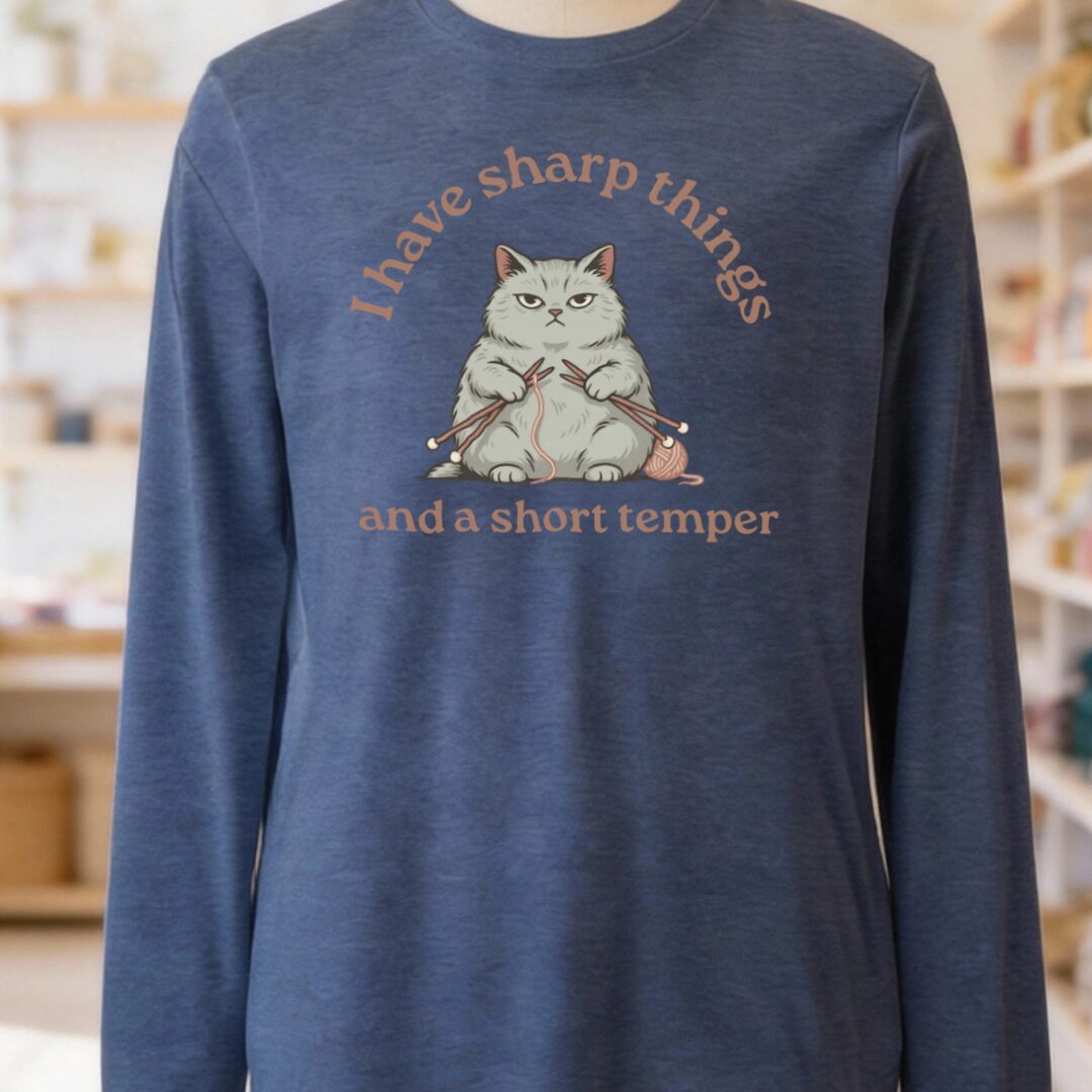 Sharp Things Heather Navy Long Sleeve Tee.jpg