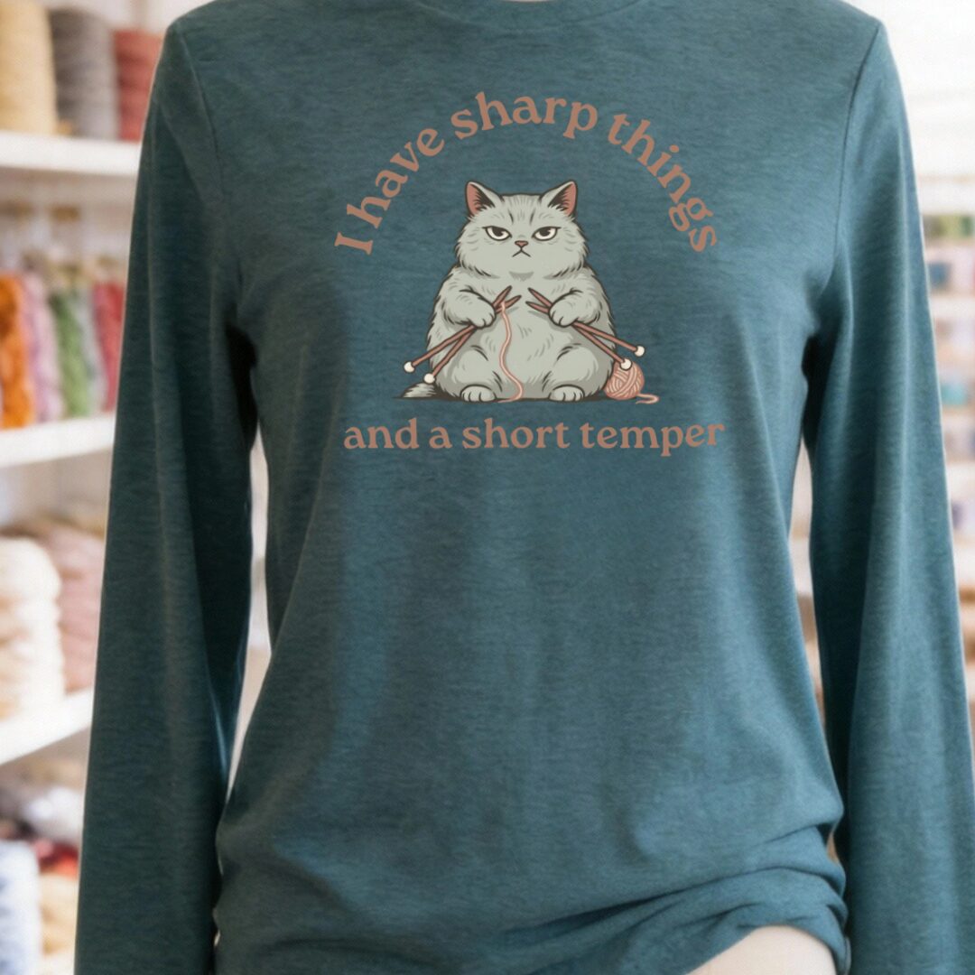 Sharp Things Teal Blue Long Sleeve Tee.jpg