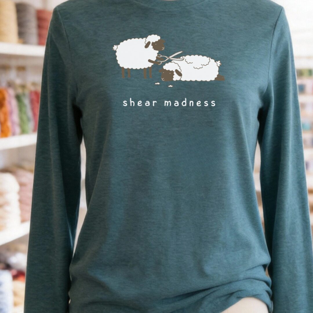 Shear Madness Long Sleeve Tee Teal t-shirt