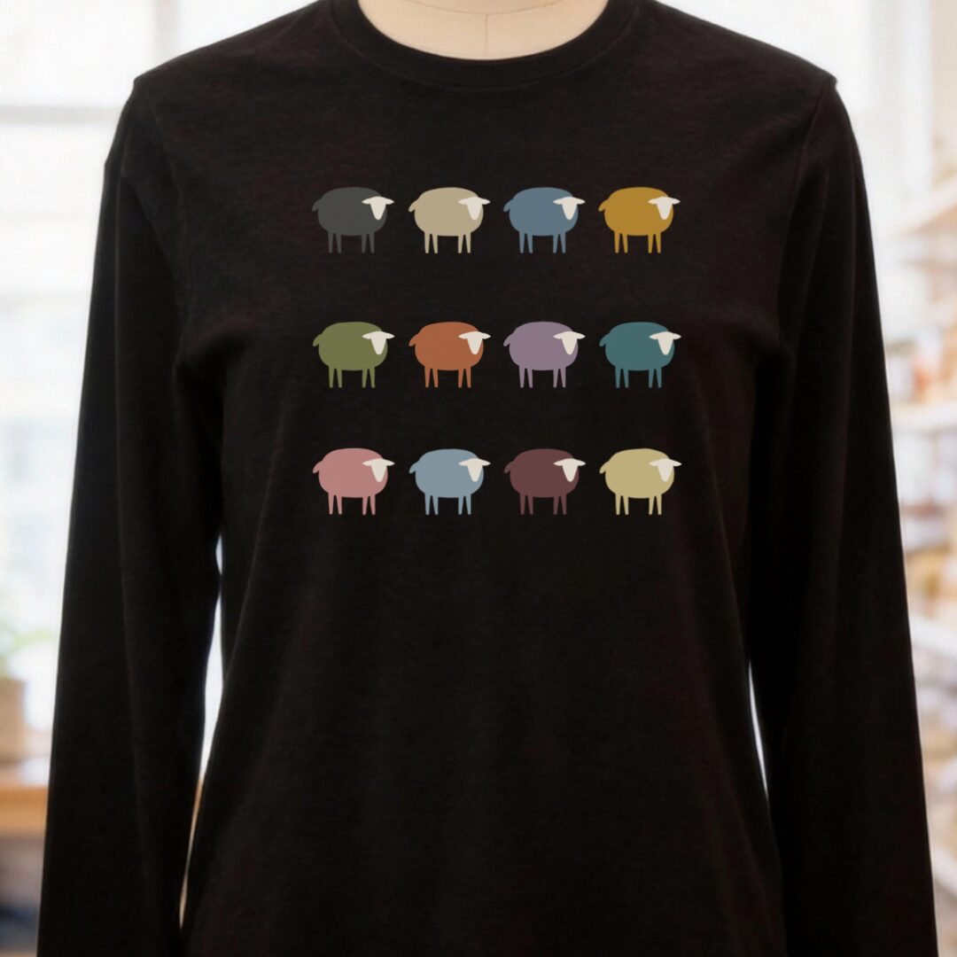 Sheep Long Sleeve Tee Black t-shirt
