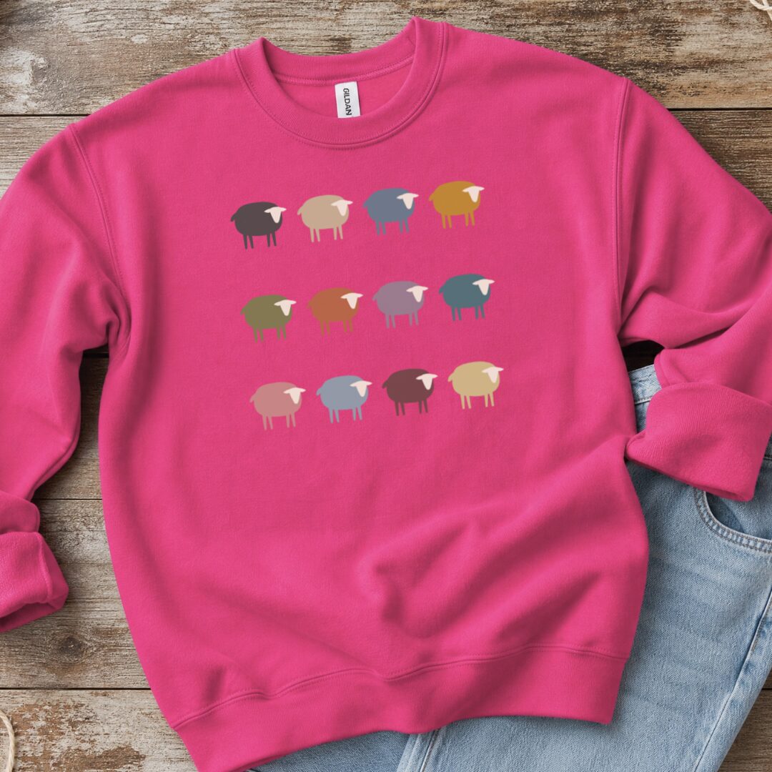 Sheep Sweatshirt Bright Pink t-shirt
