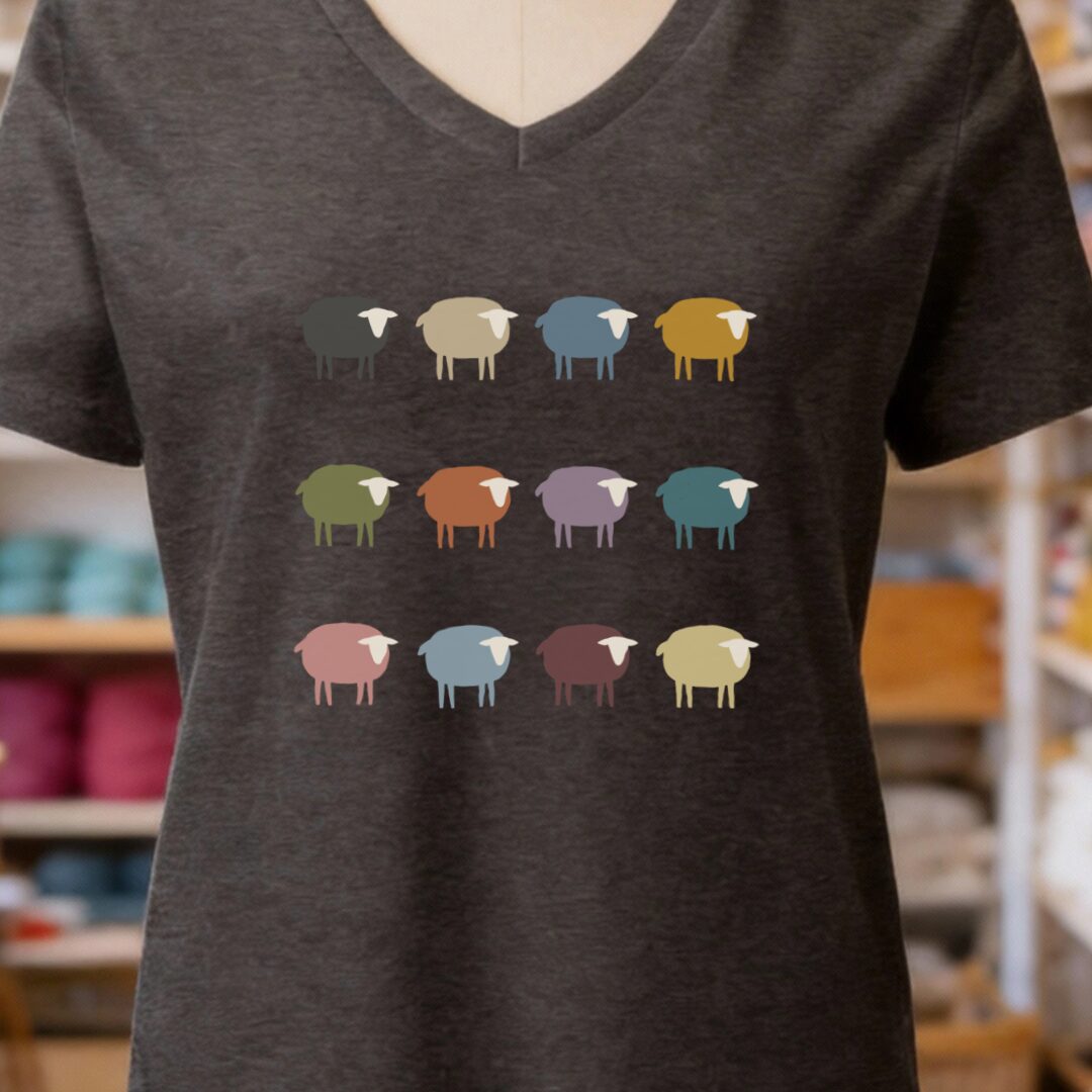 Sheep V-Neck T-Shirt Dark Grey t-shirt
