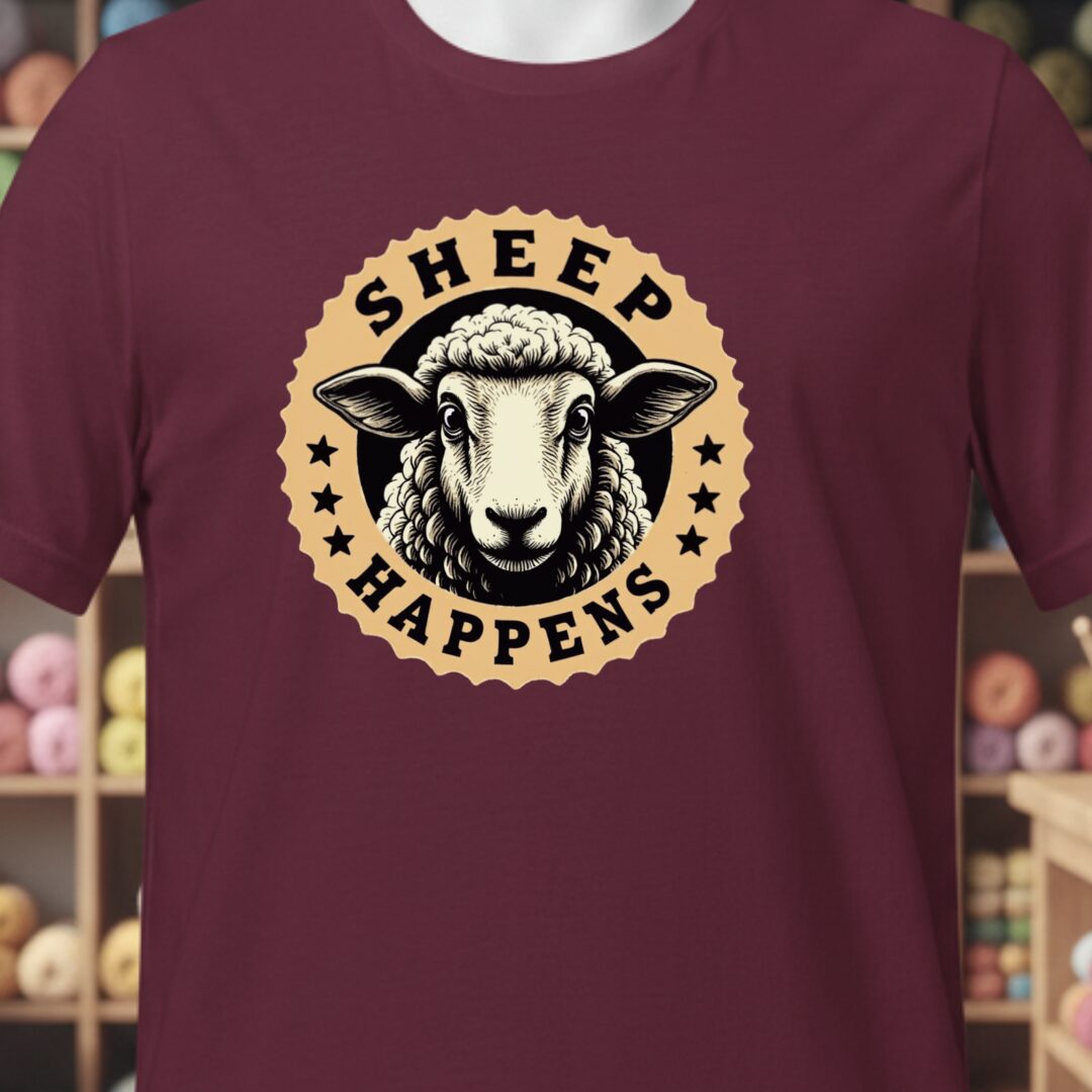 Sheep Happens T-Shirt Maroon t-shirt