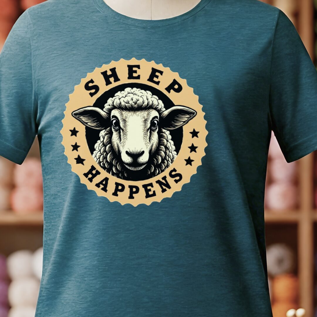 Sheep Happens T-Shirt Teal Blue t-shirt