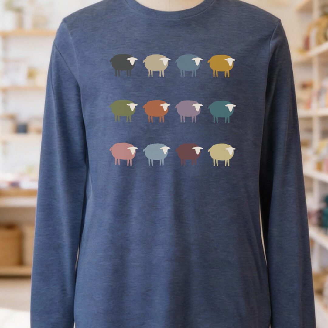 Sheep Long Sleeve Tee Navy t-shirt