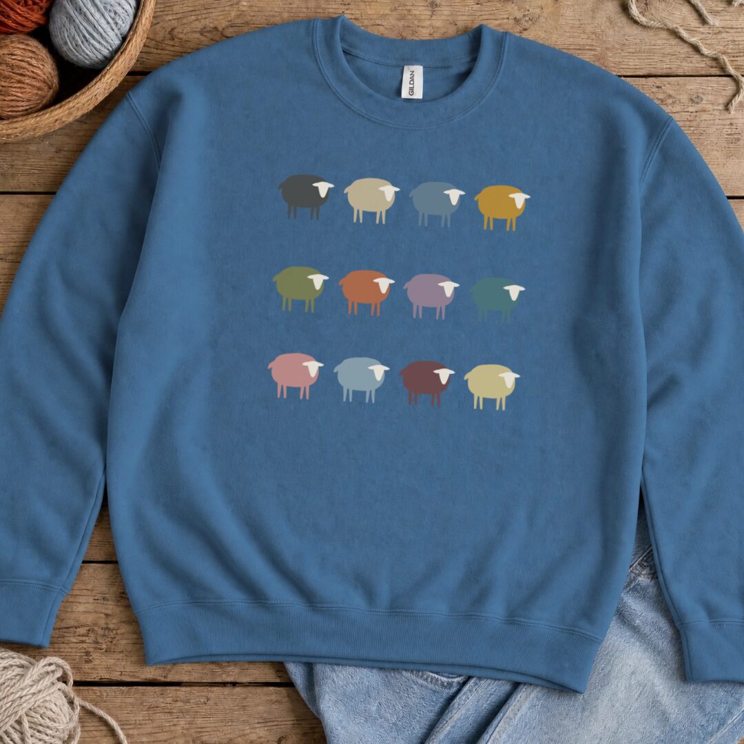 Sheep Sweatshirt Indigo Blue t-shirt