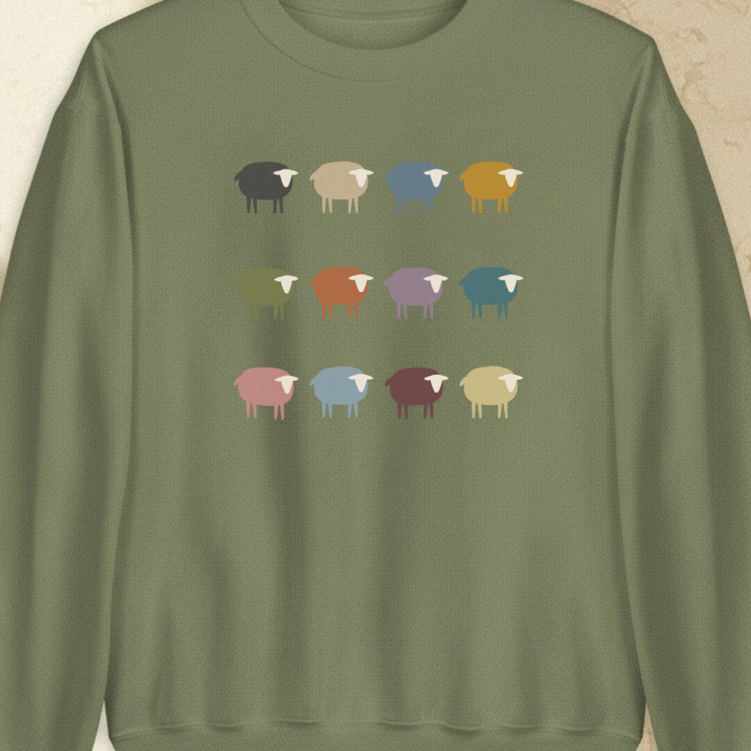 Sheep Military Green Sweatshirt.jpg