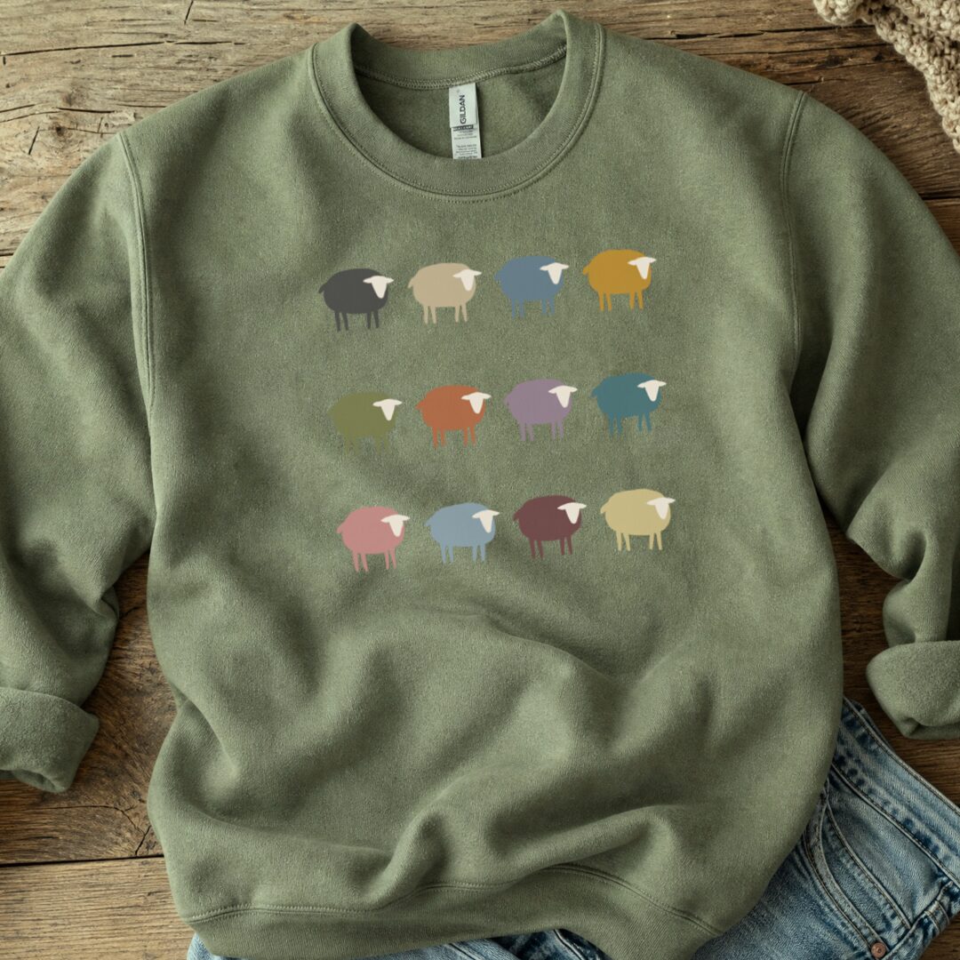 Sheep Sweatshirt Military Green t-shirt