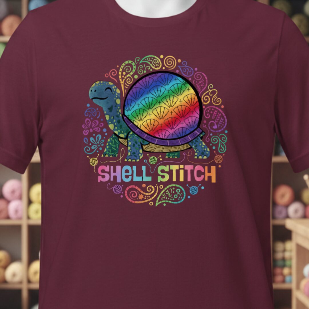 Shell Stitch T-Shirt Maroon t-shirt