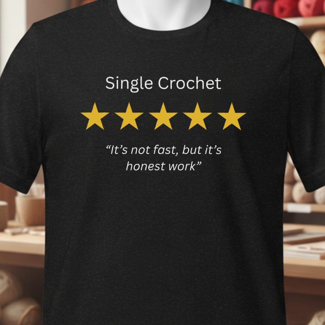 Single Crochet Review T-Shirt Black t-shirt
