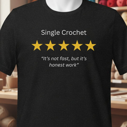 Single Crochet Review T-Shirt Black t-shirt