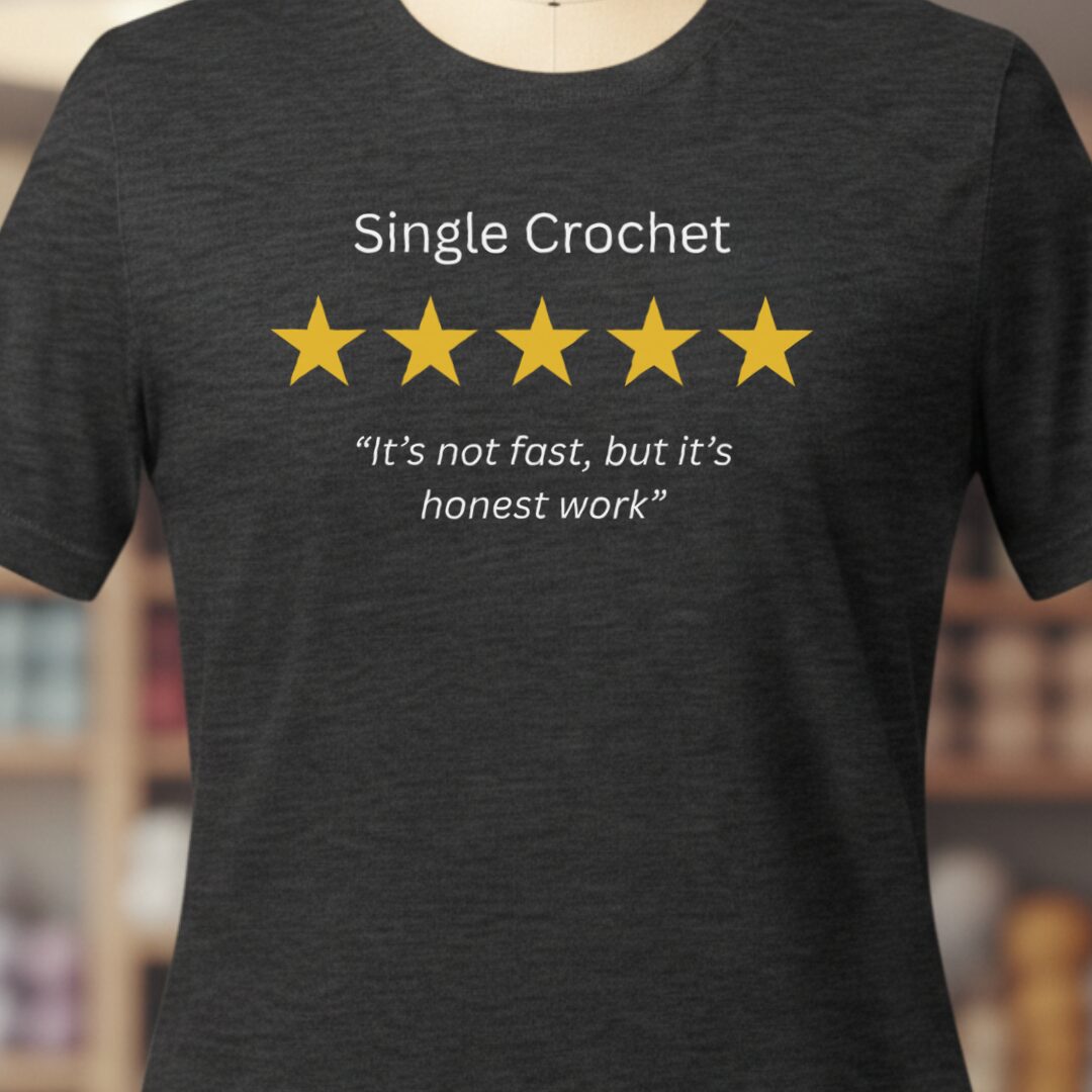 Single Crochet Review T-Shirt Dark Grey t-shirt