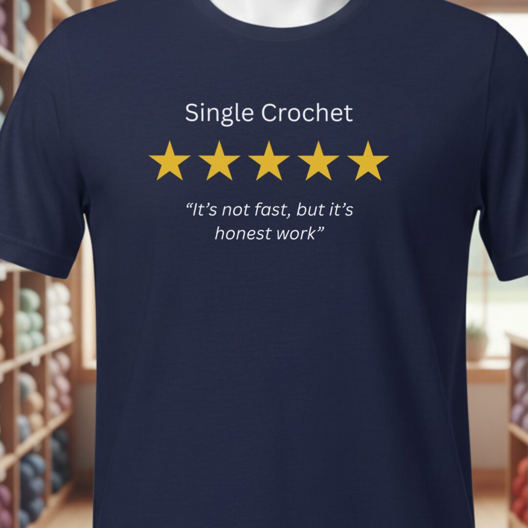 Single Crochet Review T-Shirt Navy t-shirt