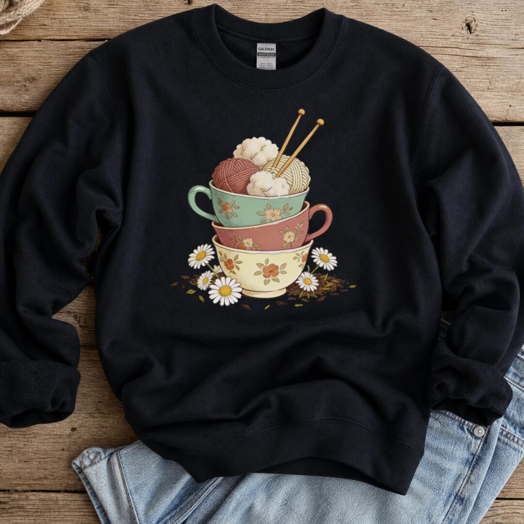 Sip 'n Stitch Sweatshirt Black t-shirt